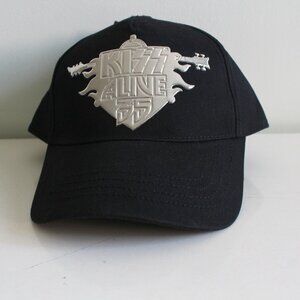NWT KISS Alive 35 Black Baseball Cap Hat with Silver Shining Logo